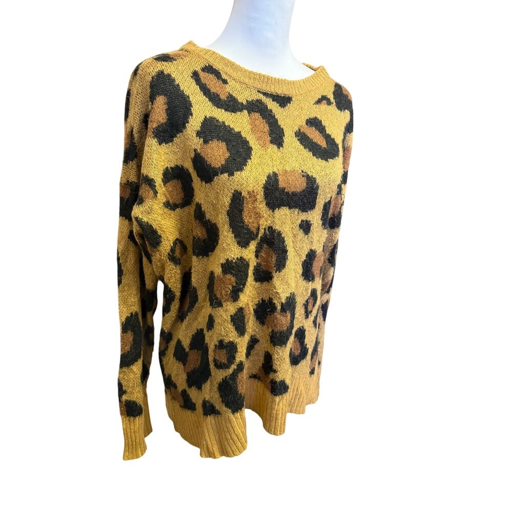 concepts new york leapord print sweater womens 1x animal print oversized knit - Picture 2 of 5